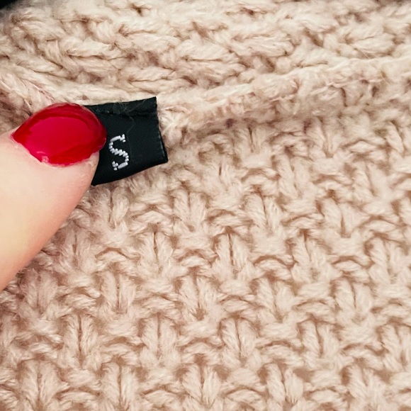 Neutral Mauve Tan Knit Open Cardigan Sweater with Deep Front Pockets - Picture 11 of 13